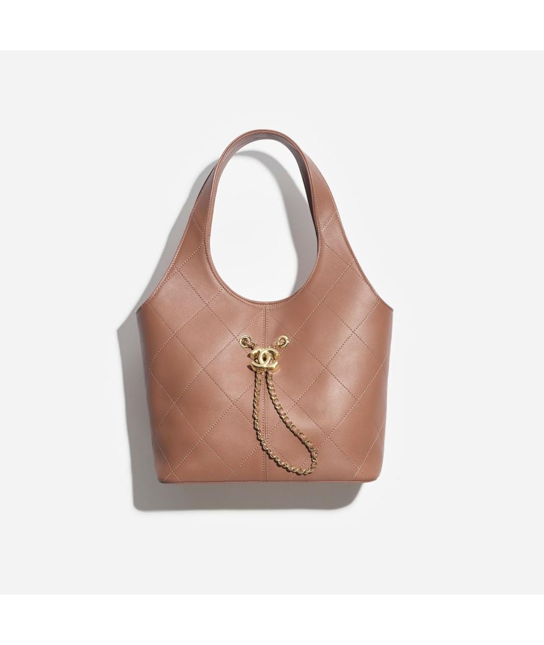 CHANEL Коричневая кожаная сумка тоут, фото 6