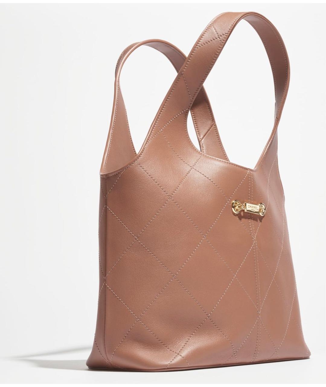 CHANEL Коричневая кожаная сумка тоут, фото 4