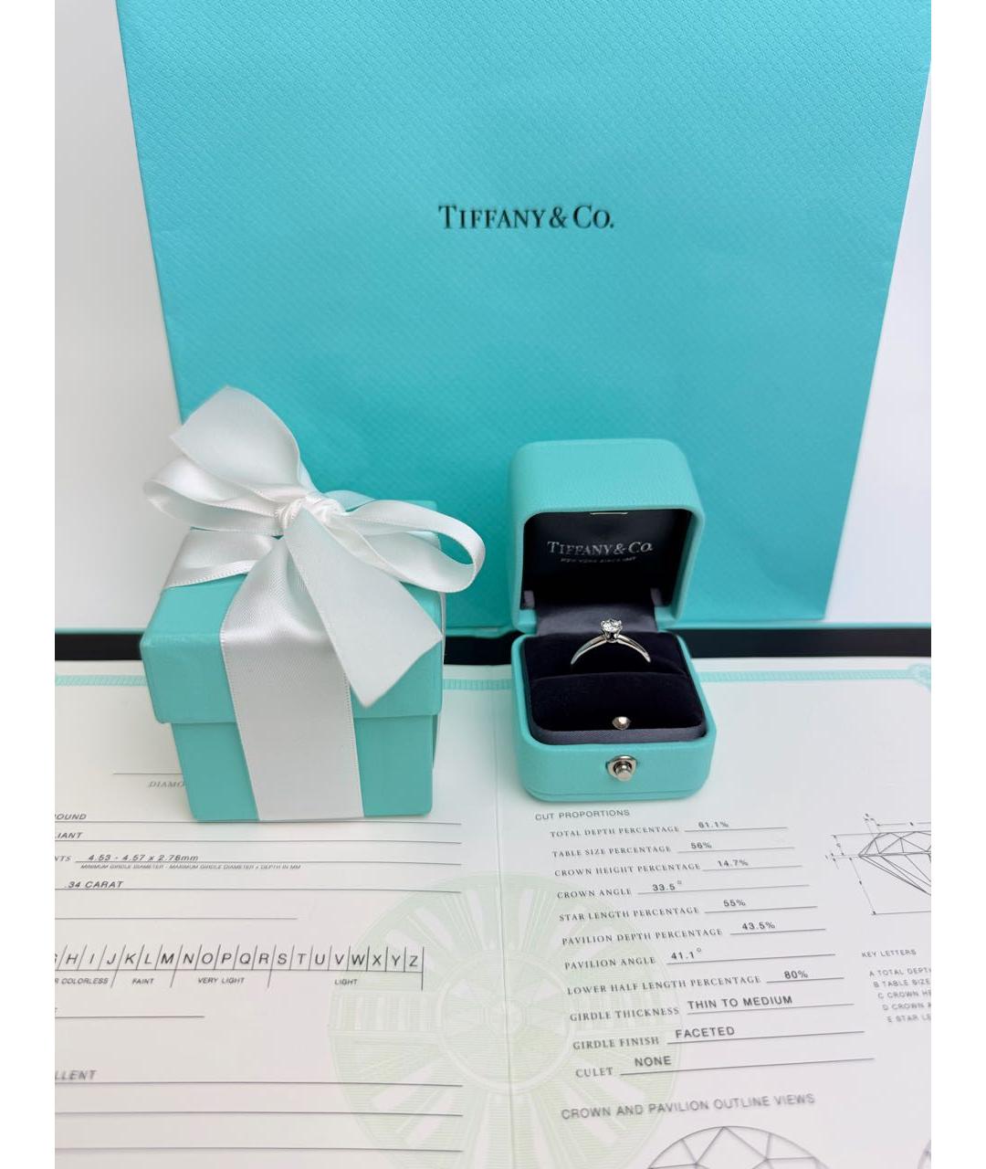 TIFFANY&CO Серебряное платиновое кольцо, фото 3