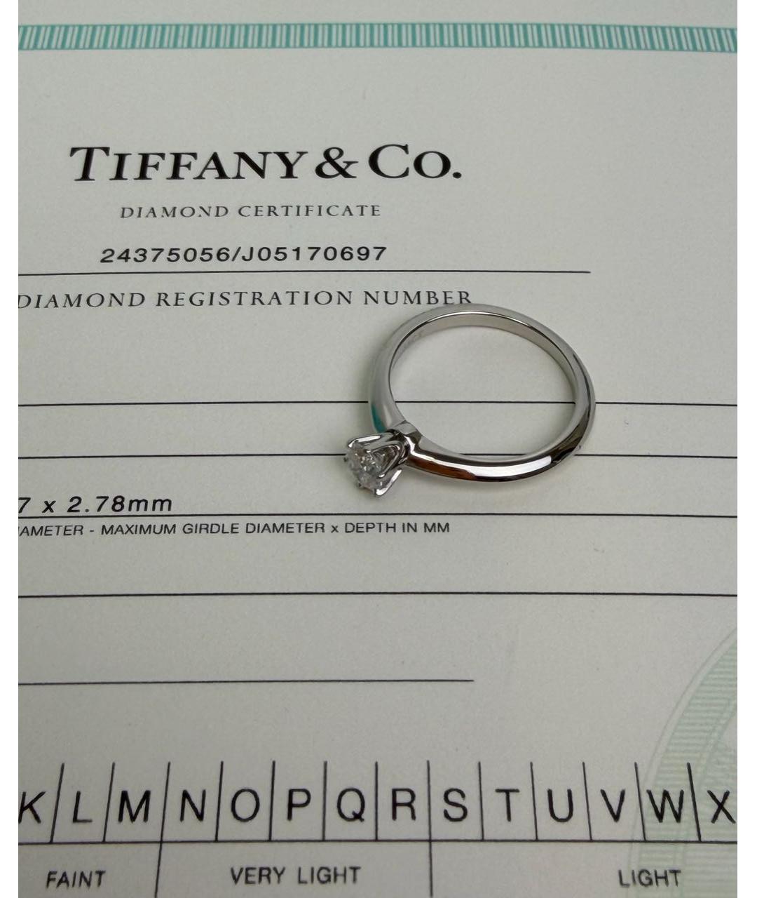 TIFFANY&CO Серебряное платиновое кольцо, фото 6