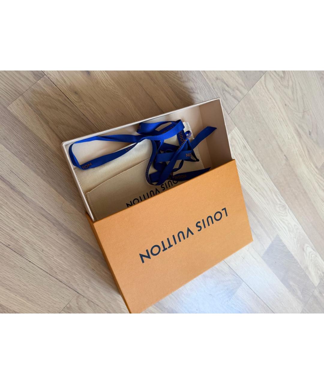 LOUIS VUITTON Коричневый шелковый платок, фото 4