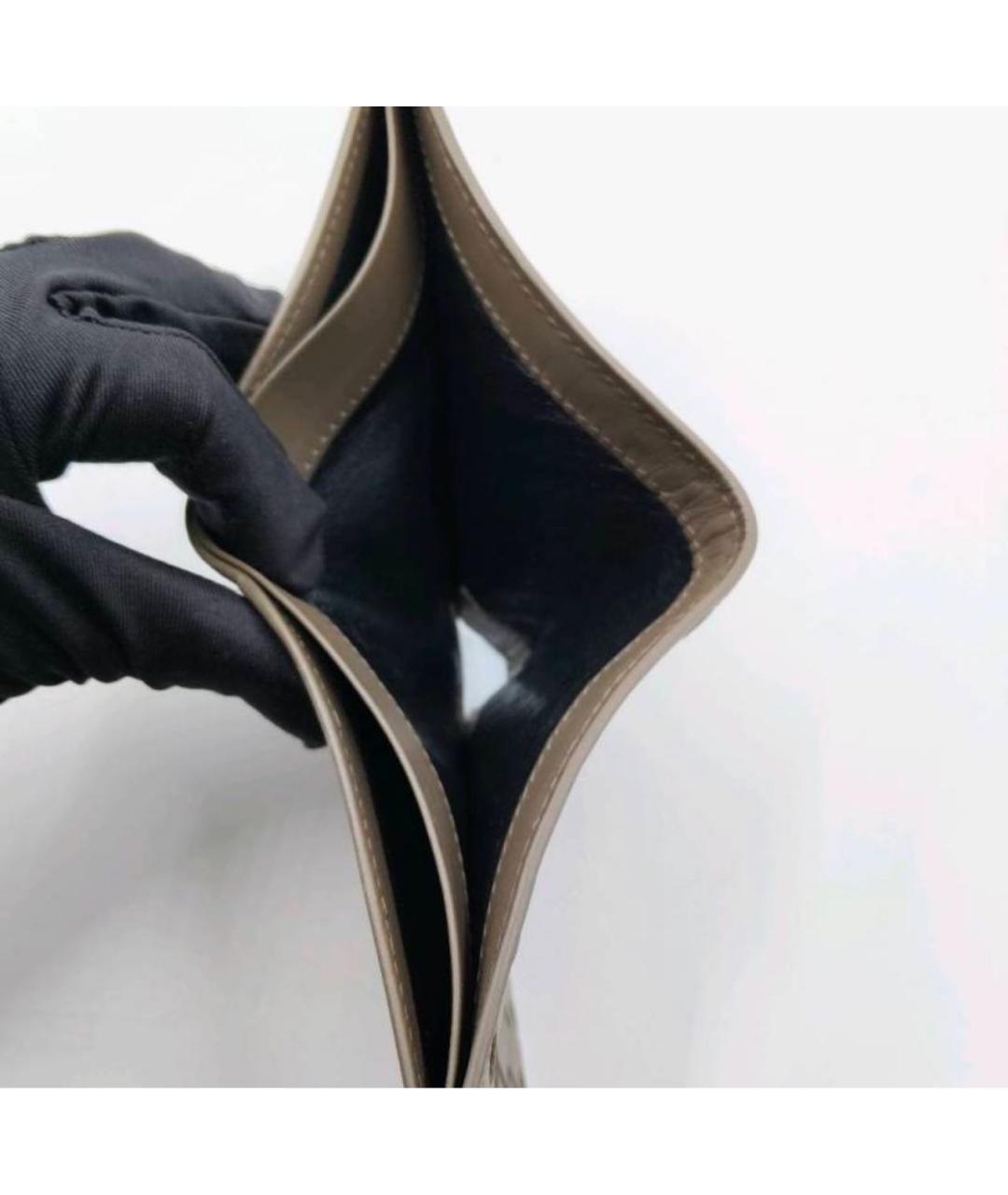 BOTTEGA VENETA Хаки кожаный кошелек, фото 7