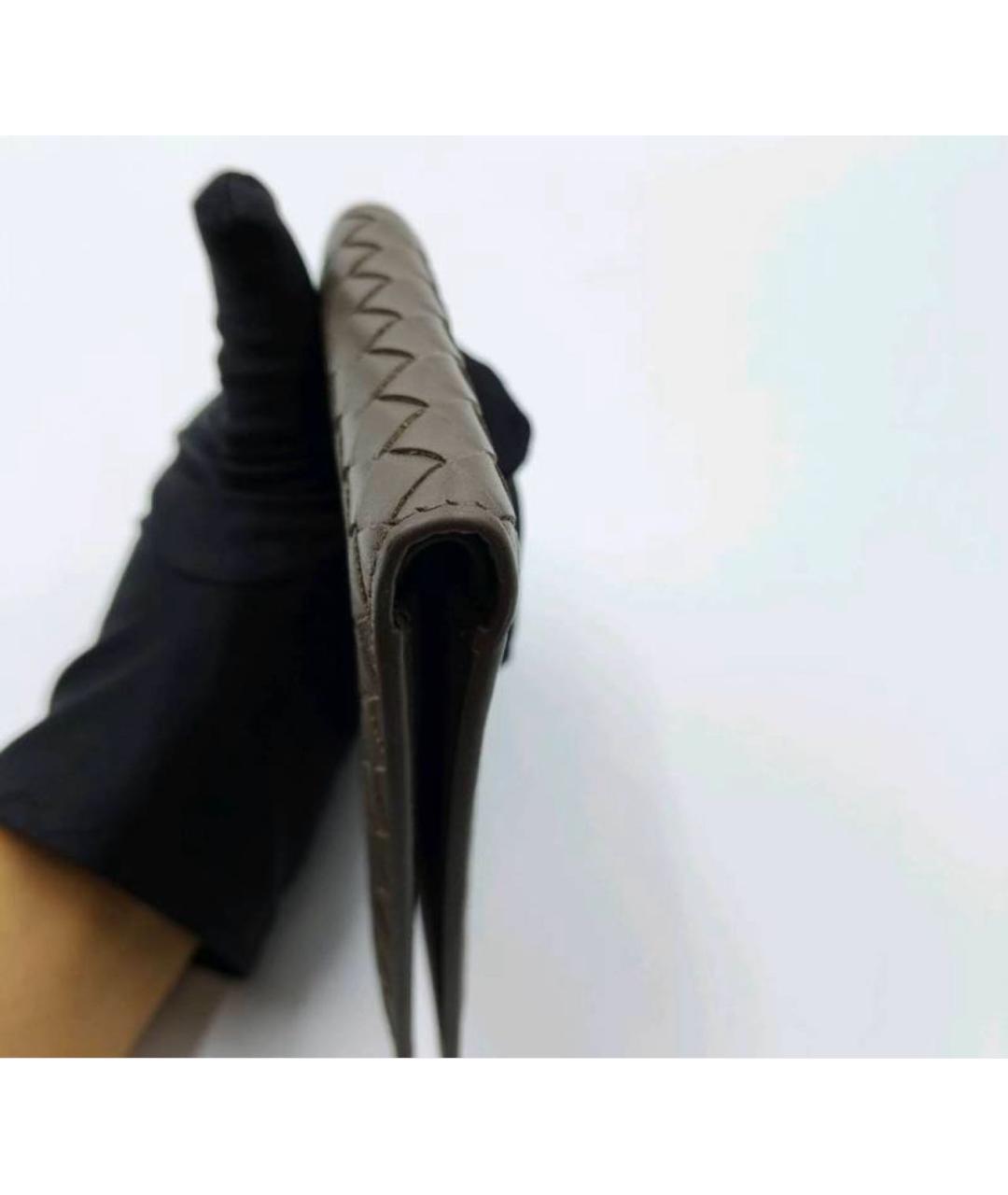 BOTTEGA VENETA Хаки кожаный кошелек, фото 8