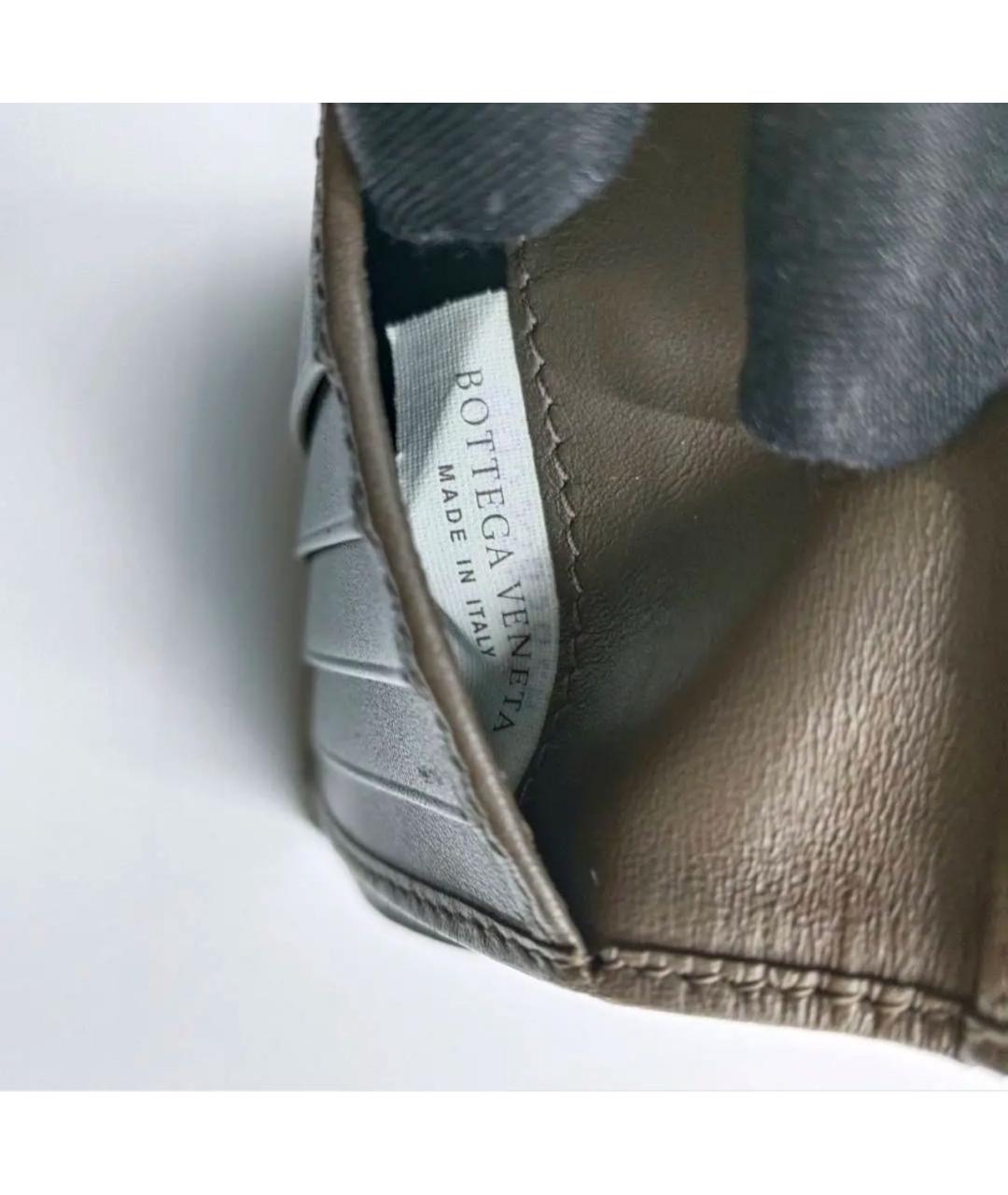 BOTTEGA VENETA Хаки кожаный кошелек, фото 6