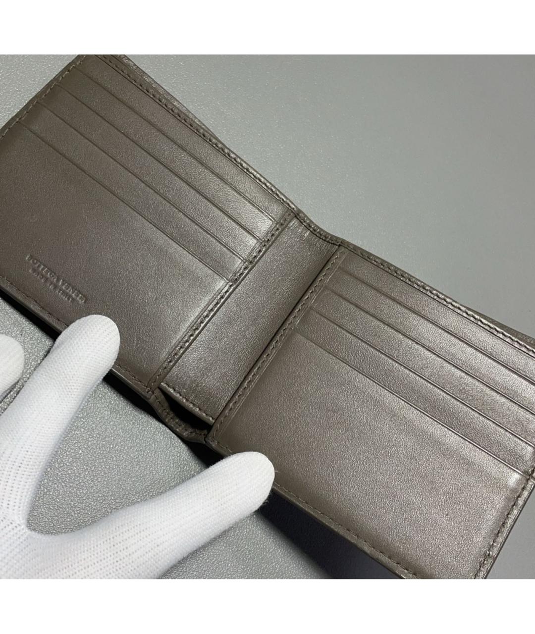 BOTTEGA VENETA Хаки кожаный кошелек, фото 3