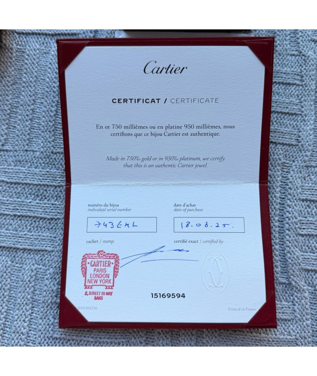 CARTIER Золотое кольцо из желтого золота, фото 4