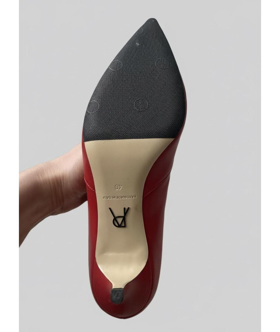 PAUL ANDREW Красные кожаные полусапоги, фото 5