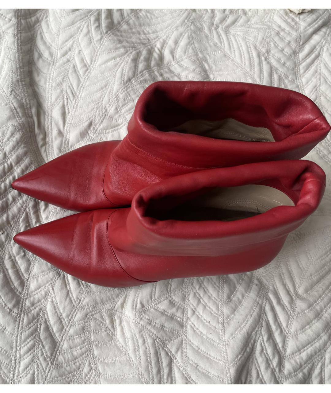 PAUL ANDREW Красные кожаные полусапоги, фото 7