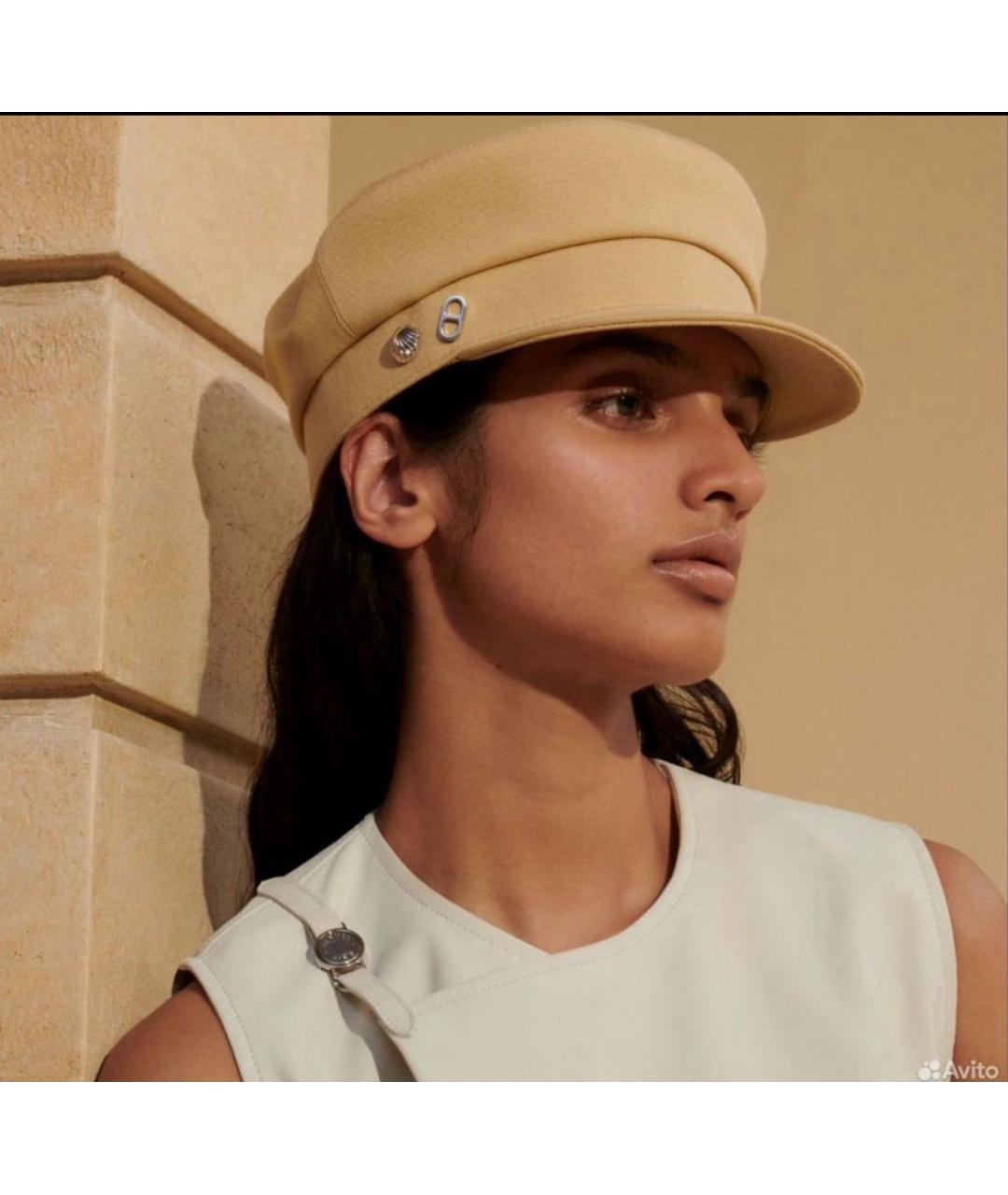 HERMES Бежевая хлопковая кепка, фото 2