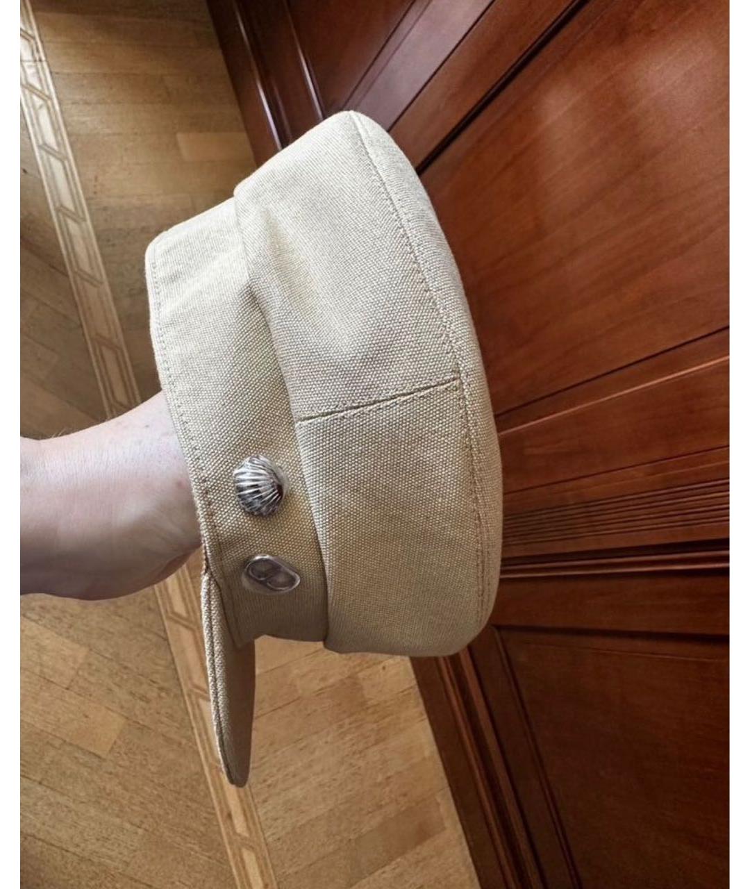 HERMES Бежевая хлопковая кепка, фото 4