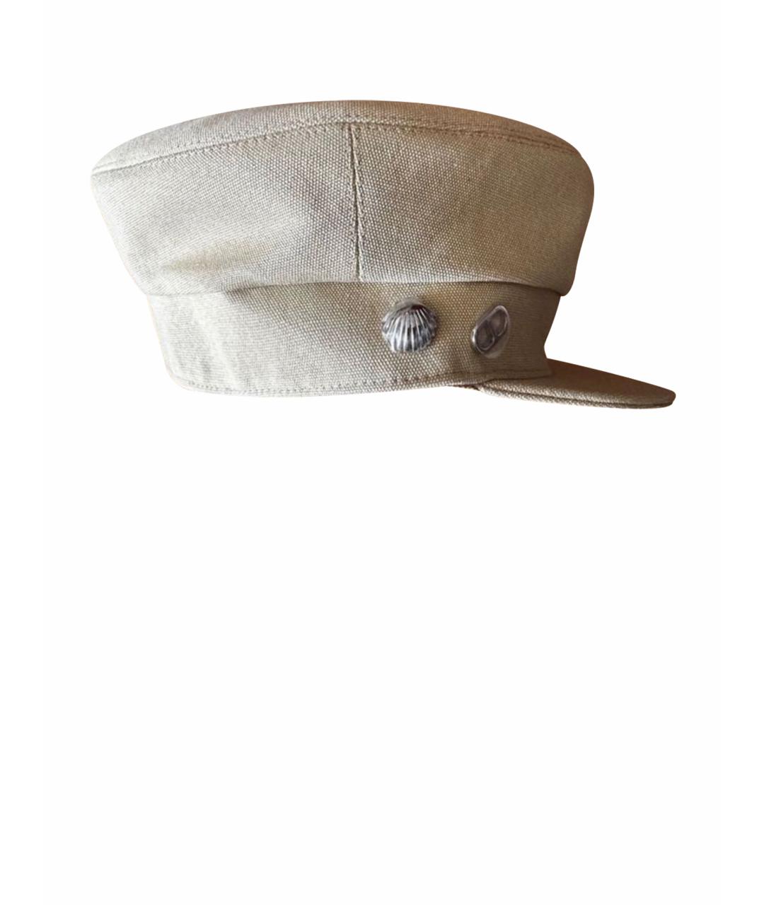 HERMES Бежевая хлопковая кепка, фото 1