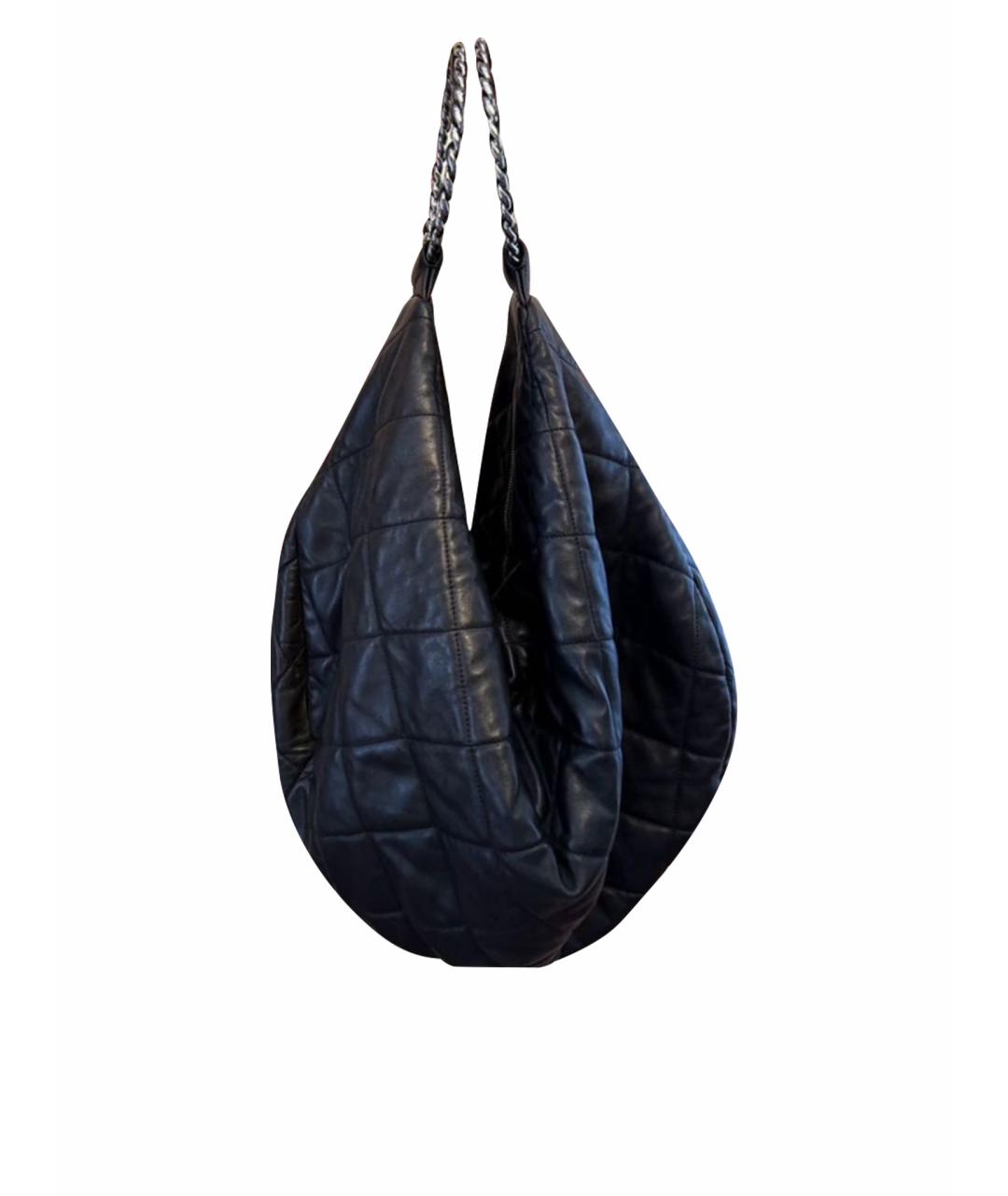 CHANEL Черная кожаная сумка с короткими ручками, фото 1