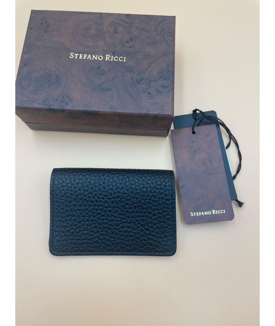 STEFANO RICCI Черный кожаный кардхолдер, фото 2