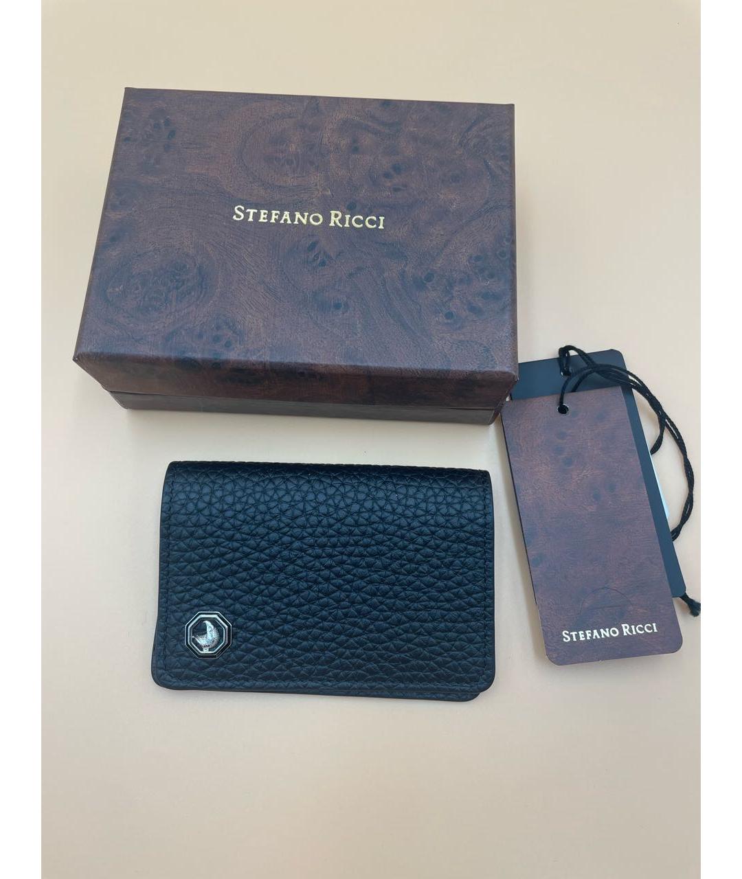 STEFANO RICCI Черный кожаный кардхолдер, фото 6