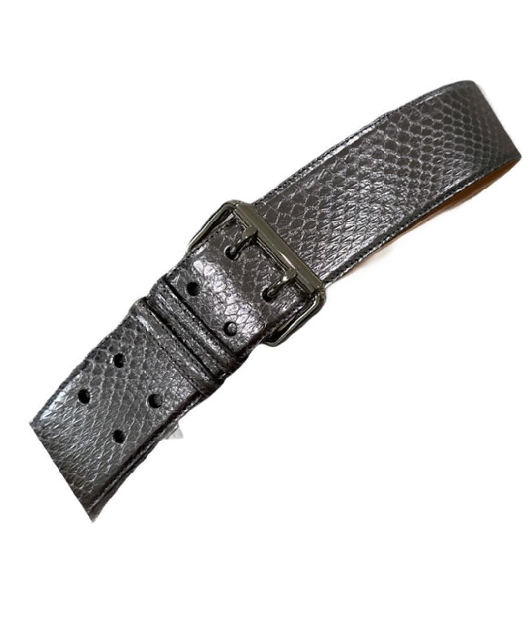 RALPH LAUREN Серебрянный ремень из экзотической кожи, фото 2