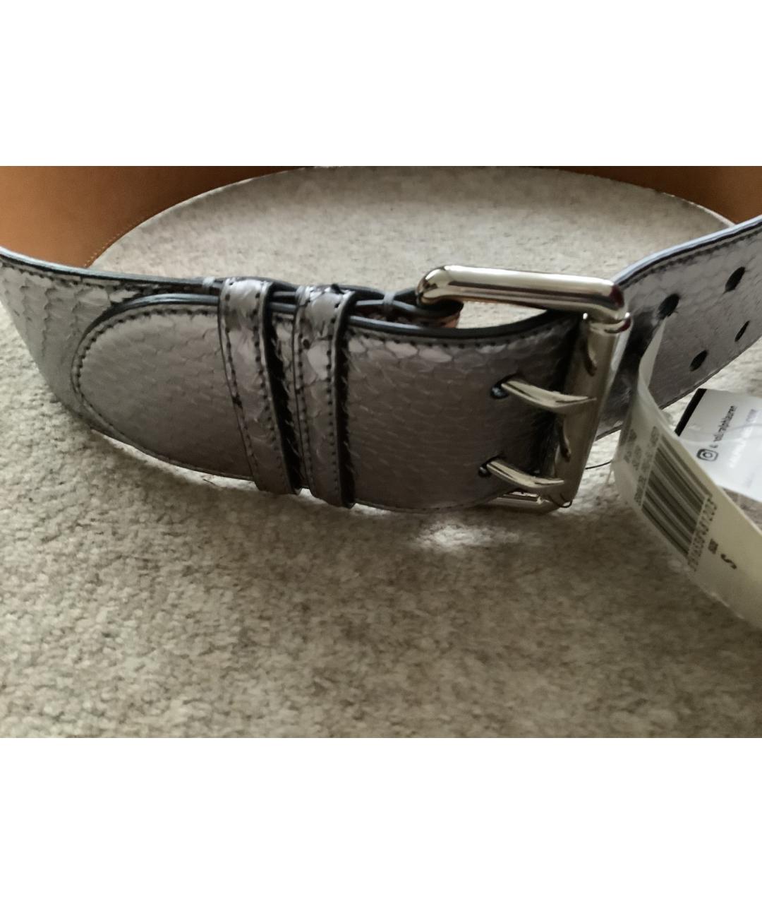 RALPH LAUREN Серебрянный ремень из экзотической кожи, фото 3