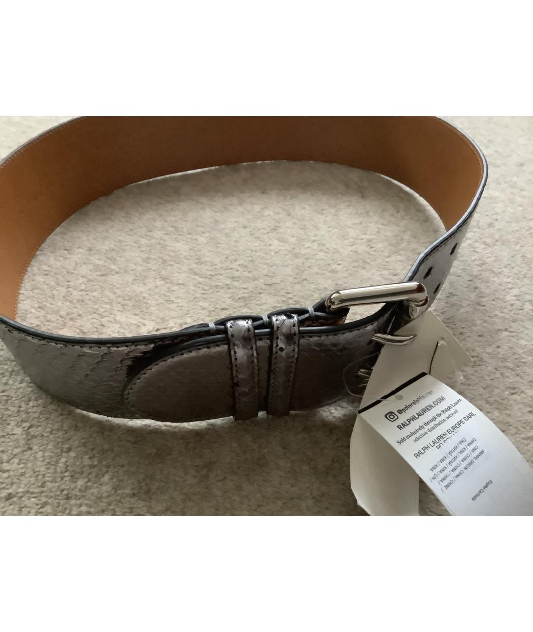 RALPH LAUREN Серебрянный ремень из экзотической кожи, фото 4