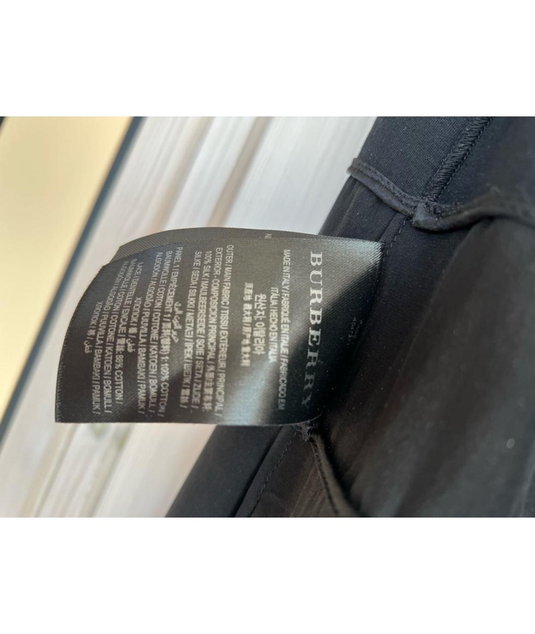 BURBERRY Черное шелковое повседневное платье, фото 4