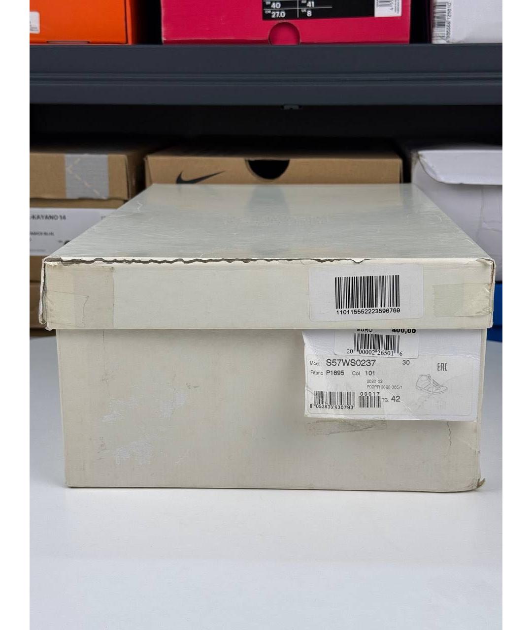 MAISON MARGIELA Белые кожаные высокие кроссовки / кеды, фото 8