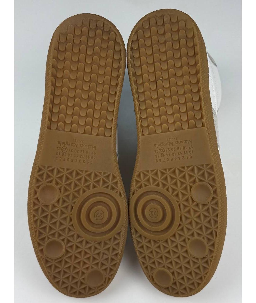 MAISON MARGIELA Белые кожаные высокие кроссовки / кеды, фото 7