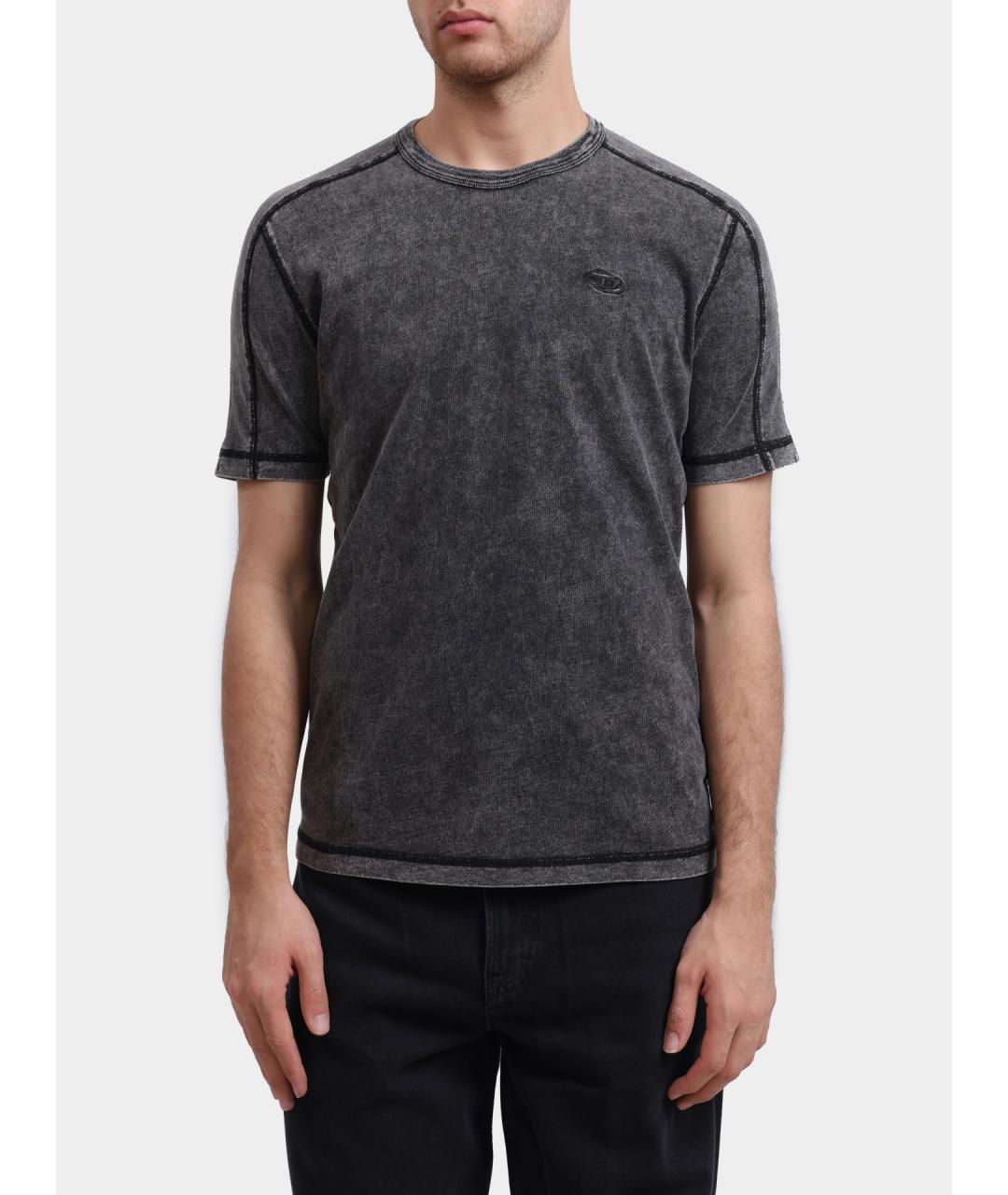 DIESEL Серая хлопковая футболка, фото 6