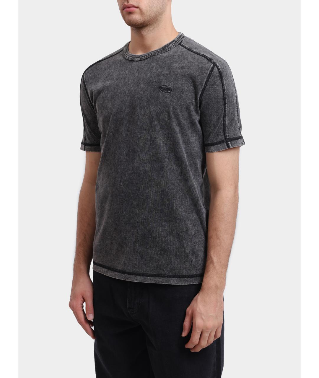 DIESEL Серая хлопковая футболка, фото 3