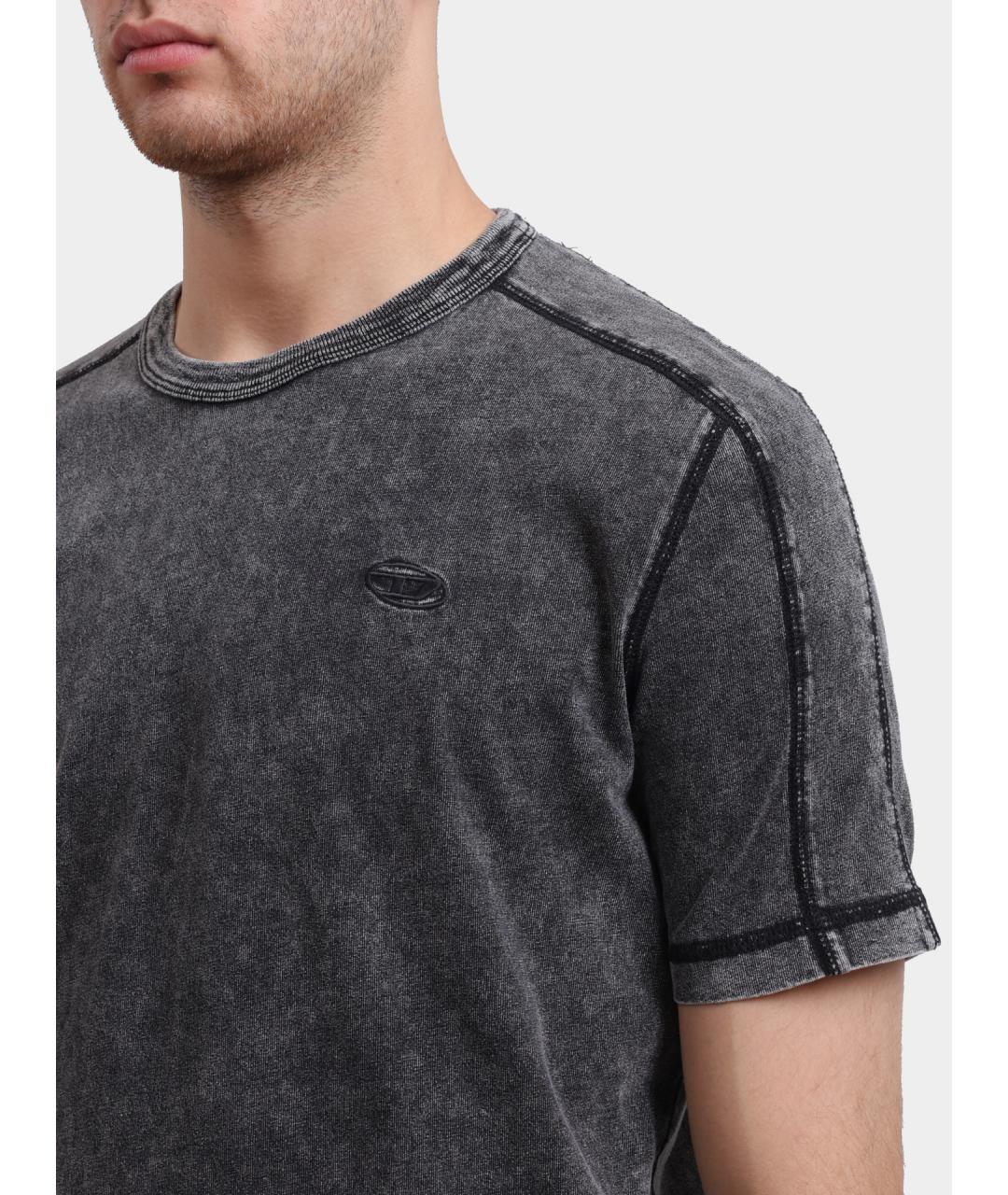 DIESEL Серая хлопковая футболка, фото 4