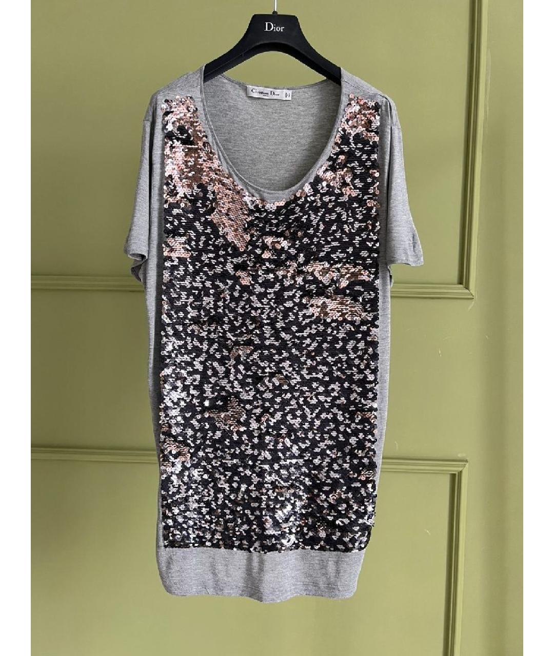 CHRISTIAN DIOR Серебряная футболка, фото 5