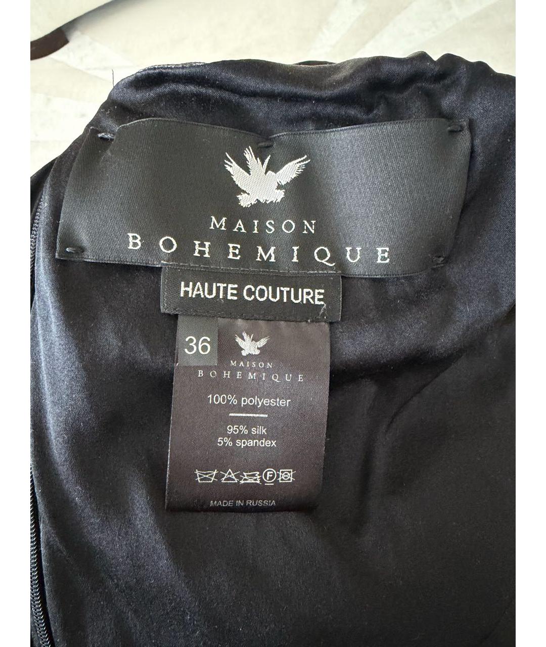 BOHEMIQUE Черное шелковое вечернее платье, фото 4