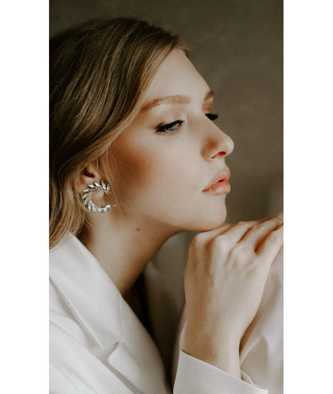 SAINT LAURENT Серебряные металлические серьги, фото 4