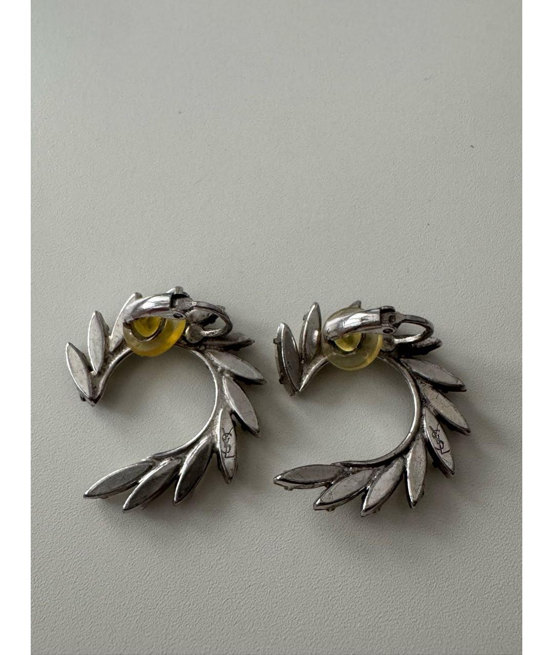 SAINT LAURENT Серебряные металлические серьги, фото 2