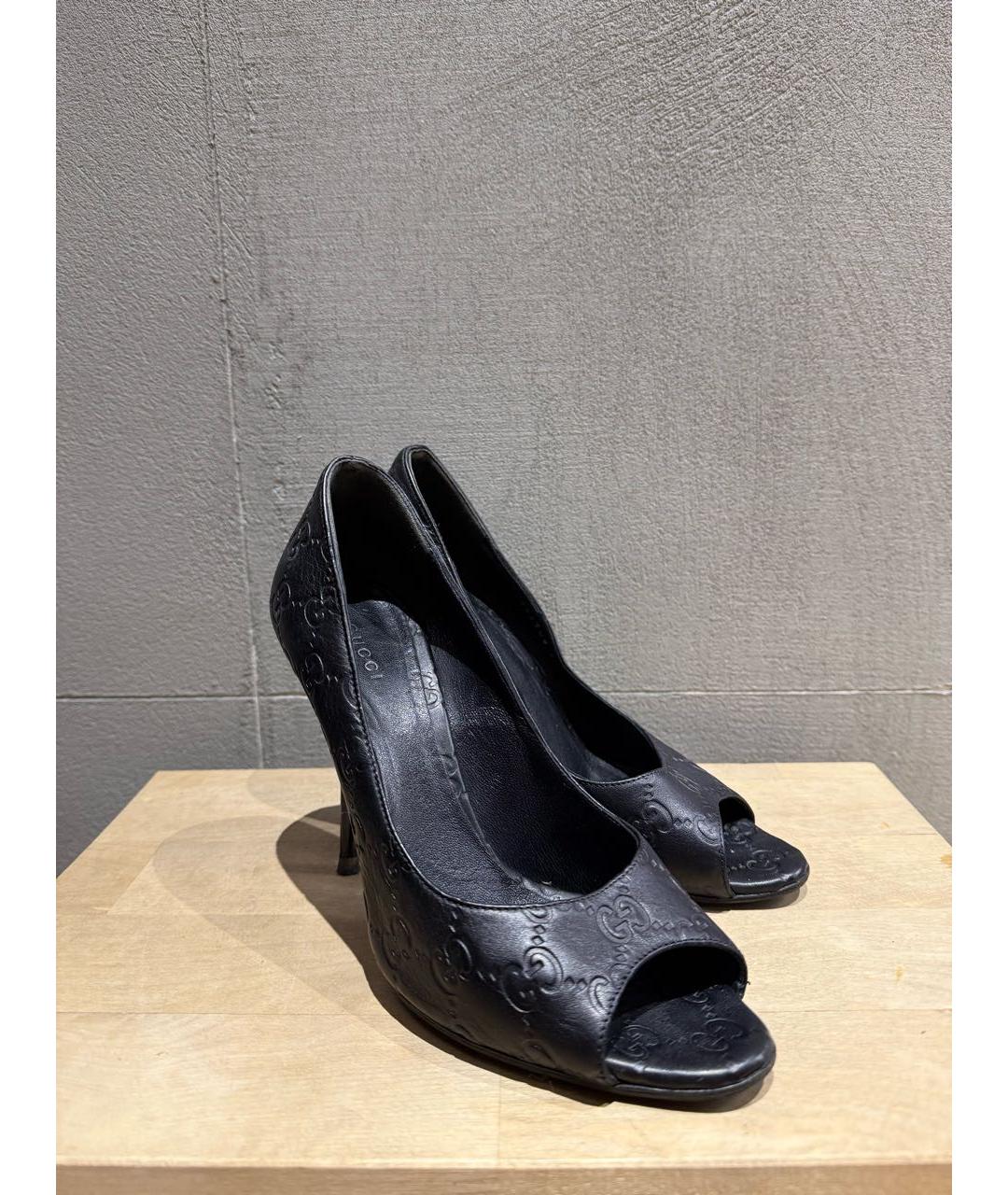 GUCCI Черные кожаные туфли, фото 3