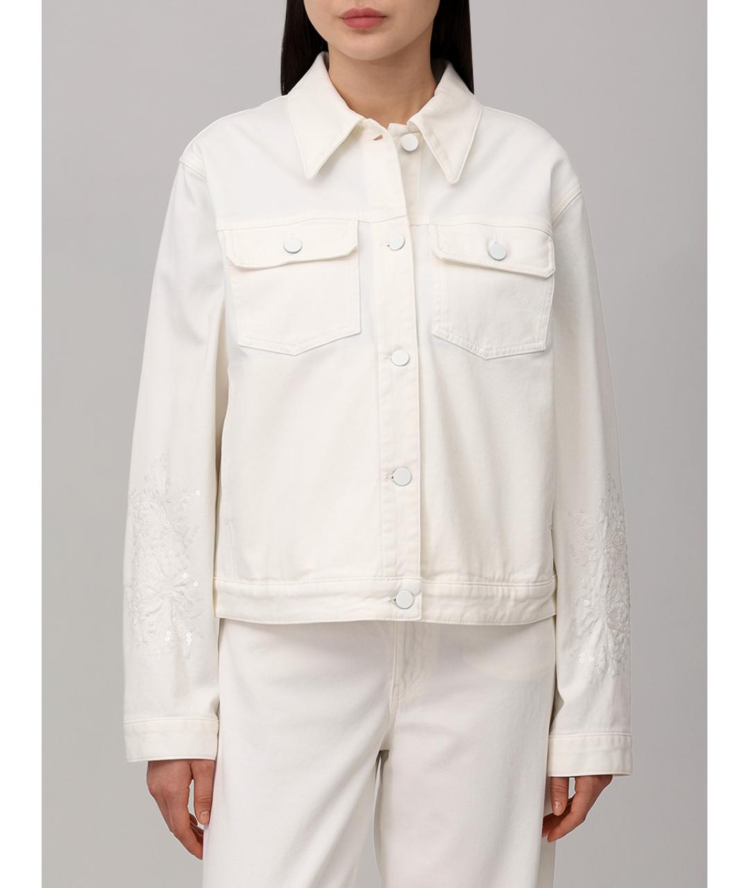 LORENA ANTONIAZZI Белая хлопковая куртка, фото 4