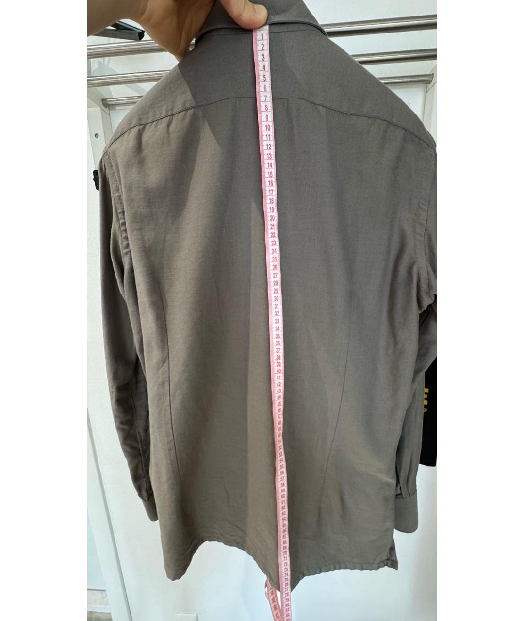 KITON Хаки хлопковая кэжуал рубашка, фото 6