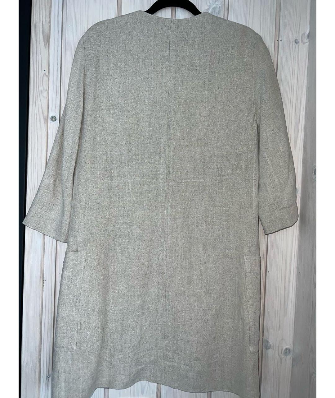 CELINE Бежевый льняной жакет/пиджак, фото 2