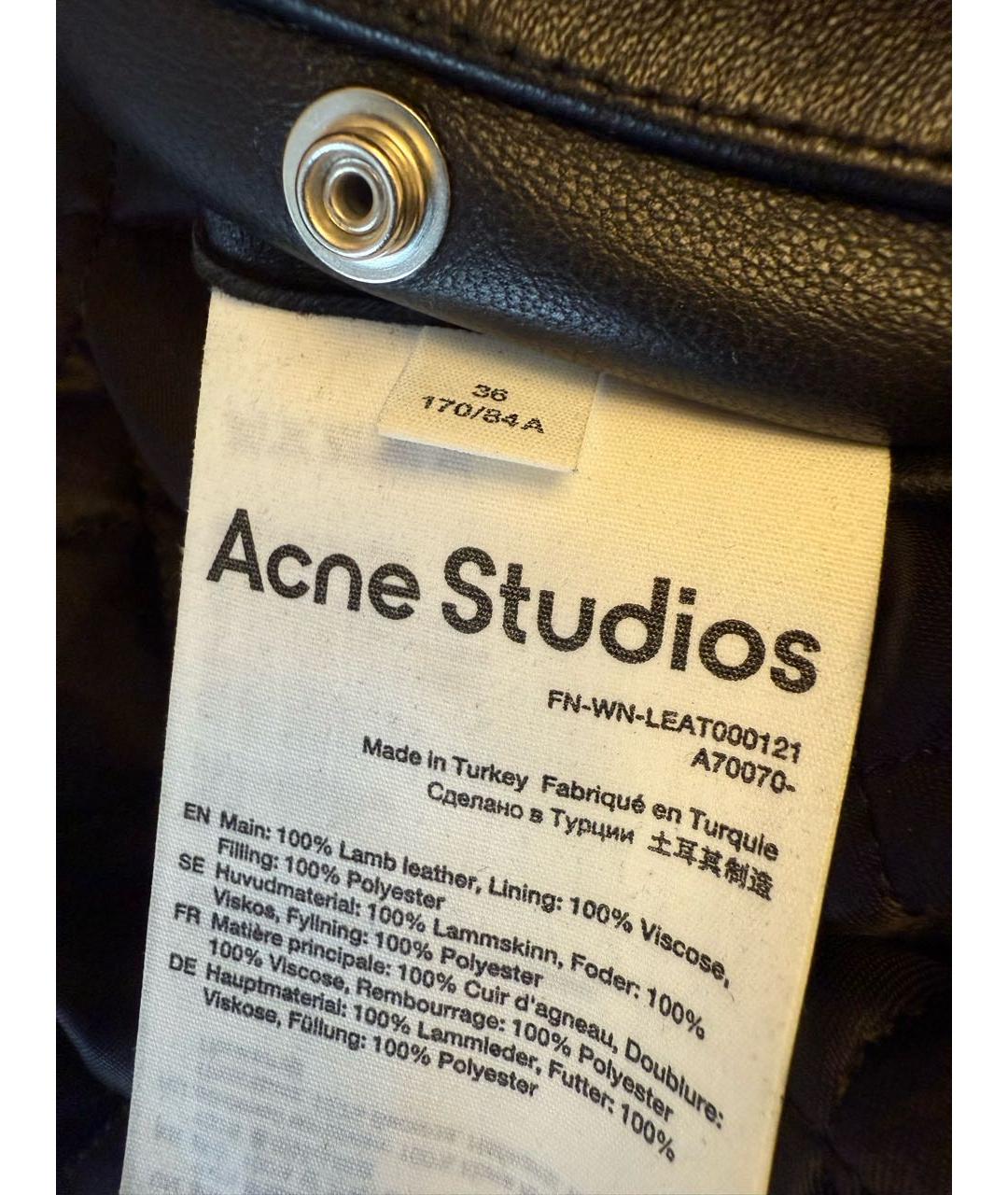 ACNE STUDIOS Черная кожаная куртка, фото 4