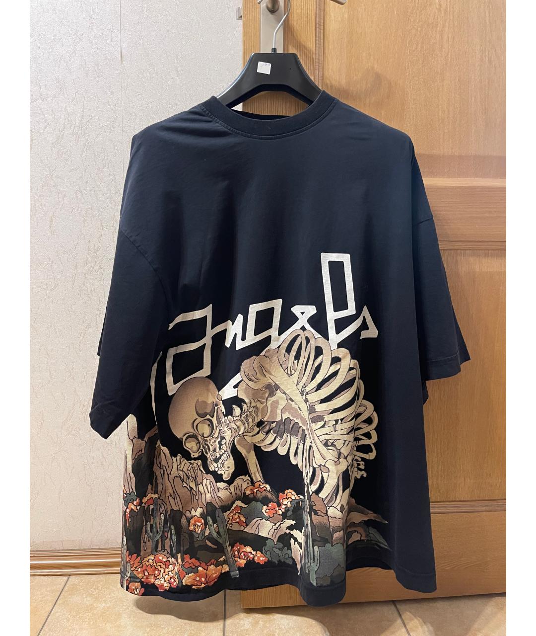 PALM ANGELS Черная хлопковая футболка, фото 4