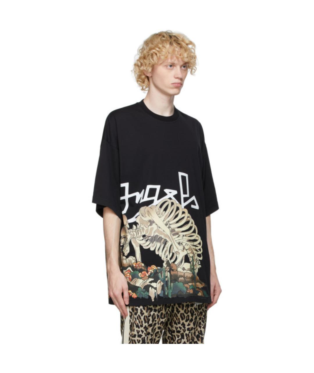 PALM ANGELS Черная хлопковая футболка, фото 2