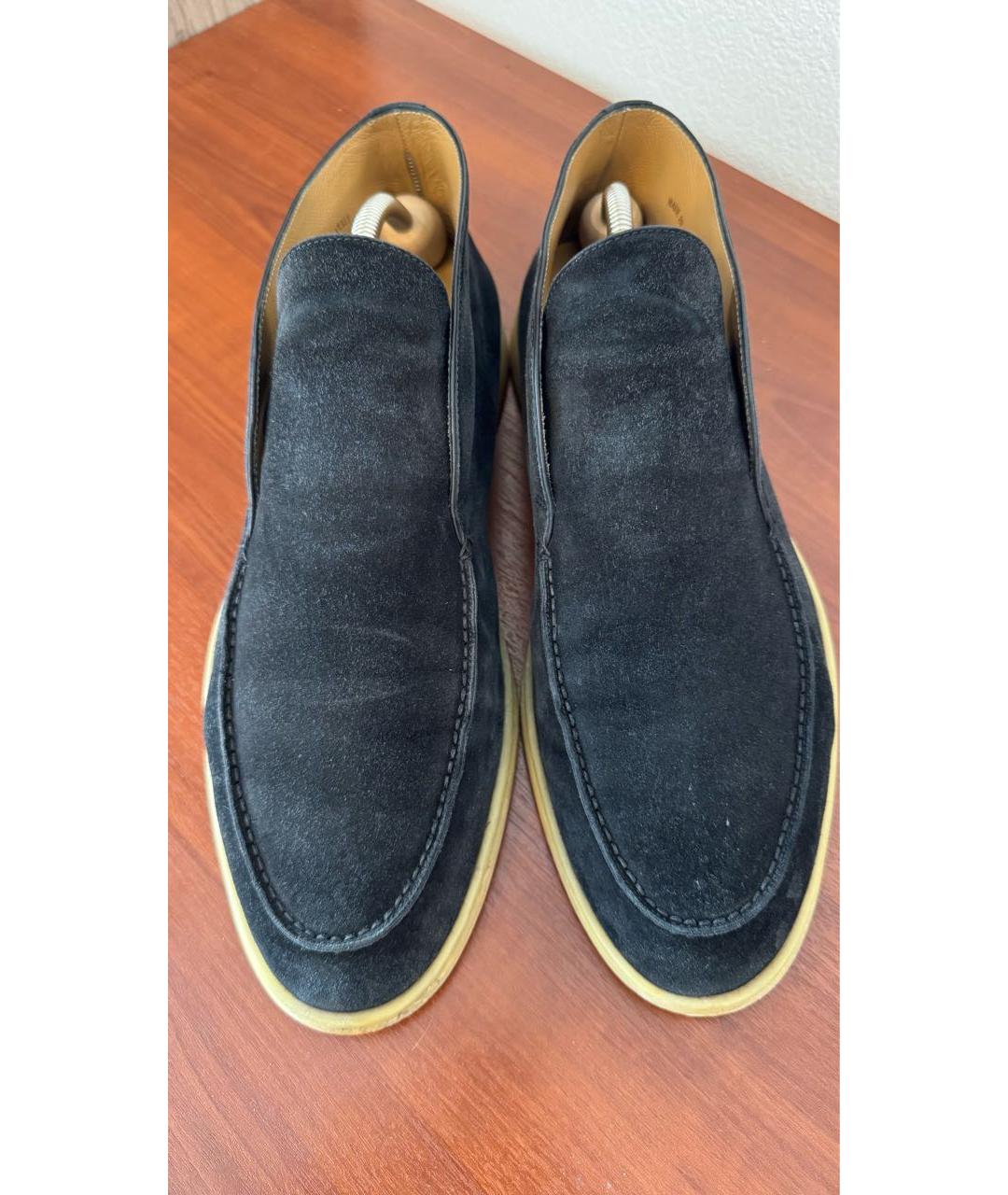 LORO PIANA Черные замшевые лоферы, фото 2