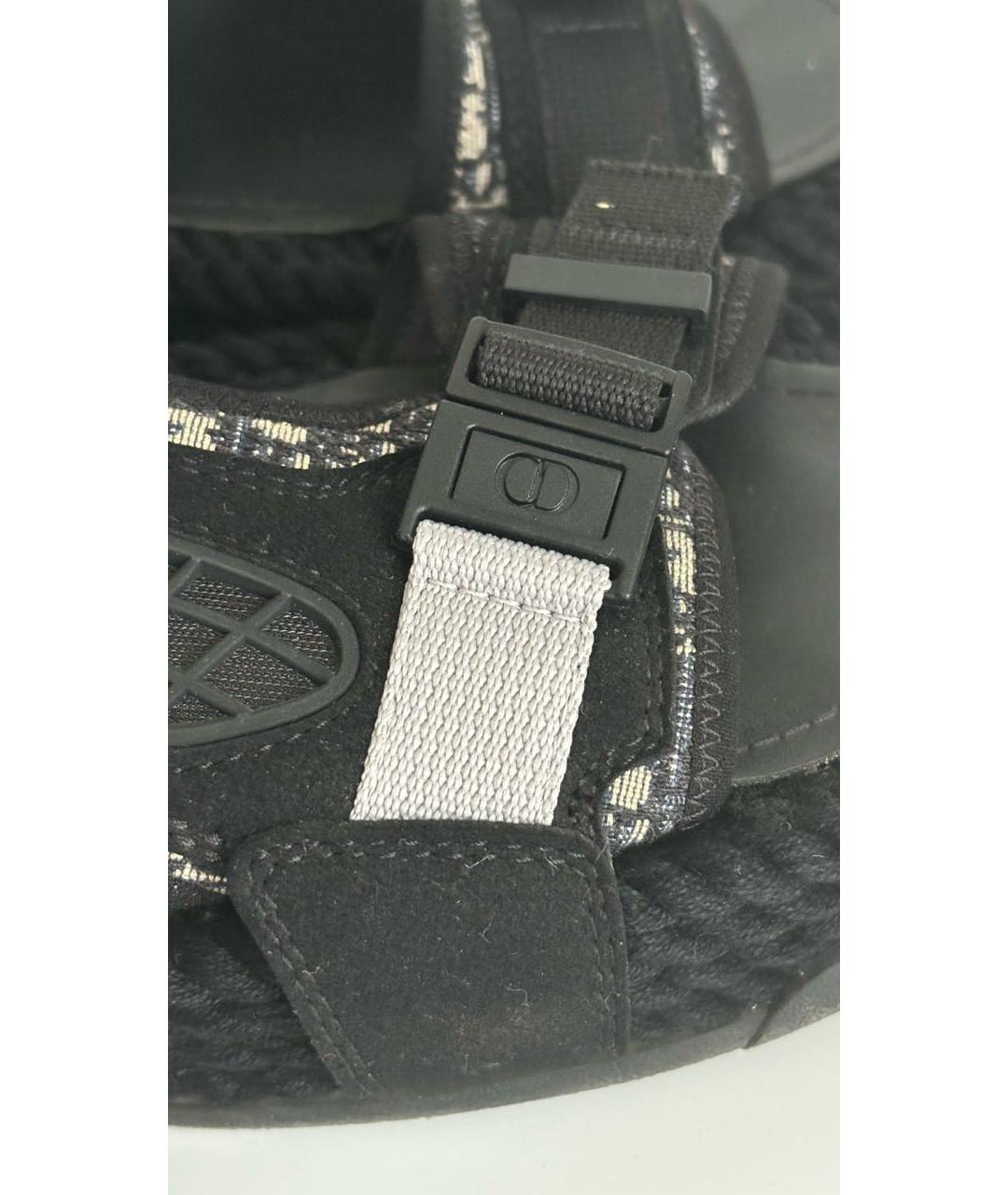 CHRISTIAN DIOR Черные текстильные сандалии, фото 7