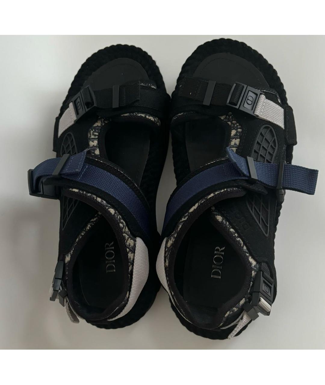 CHRISTIAN DIOR Черные текстильные сандалии, фото 4