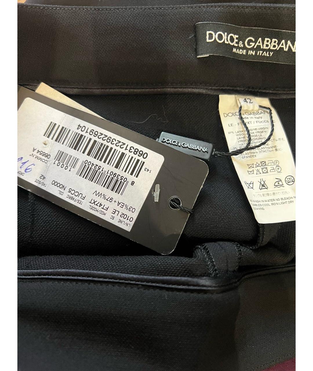 DOLCE&GABBANA Черные шерстяные брюки узкие, фото 7