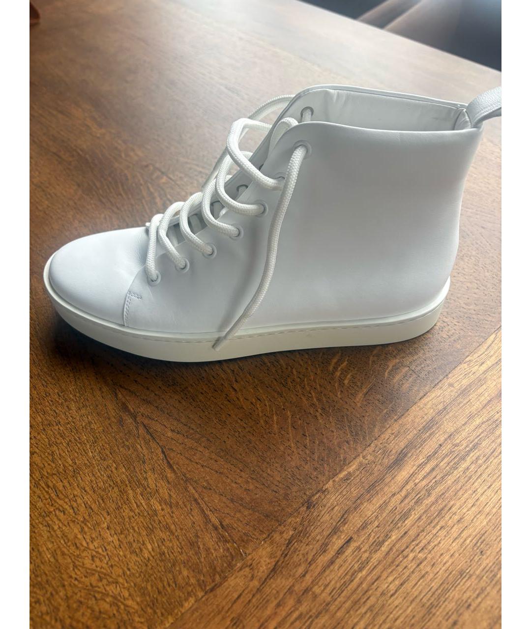 MANOLO BLAHNIK Белые кожаные ботинки, фото 4