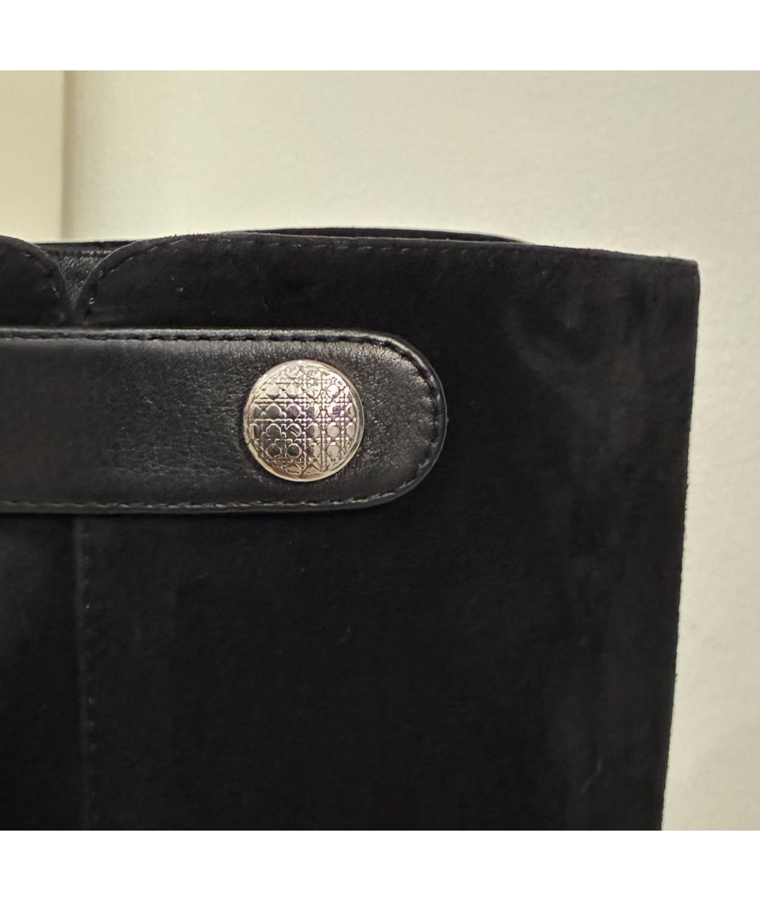 CHRISTIAN DIOR Черные замшевые сапоги, фото 5