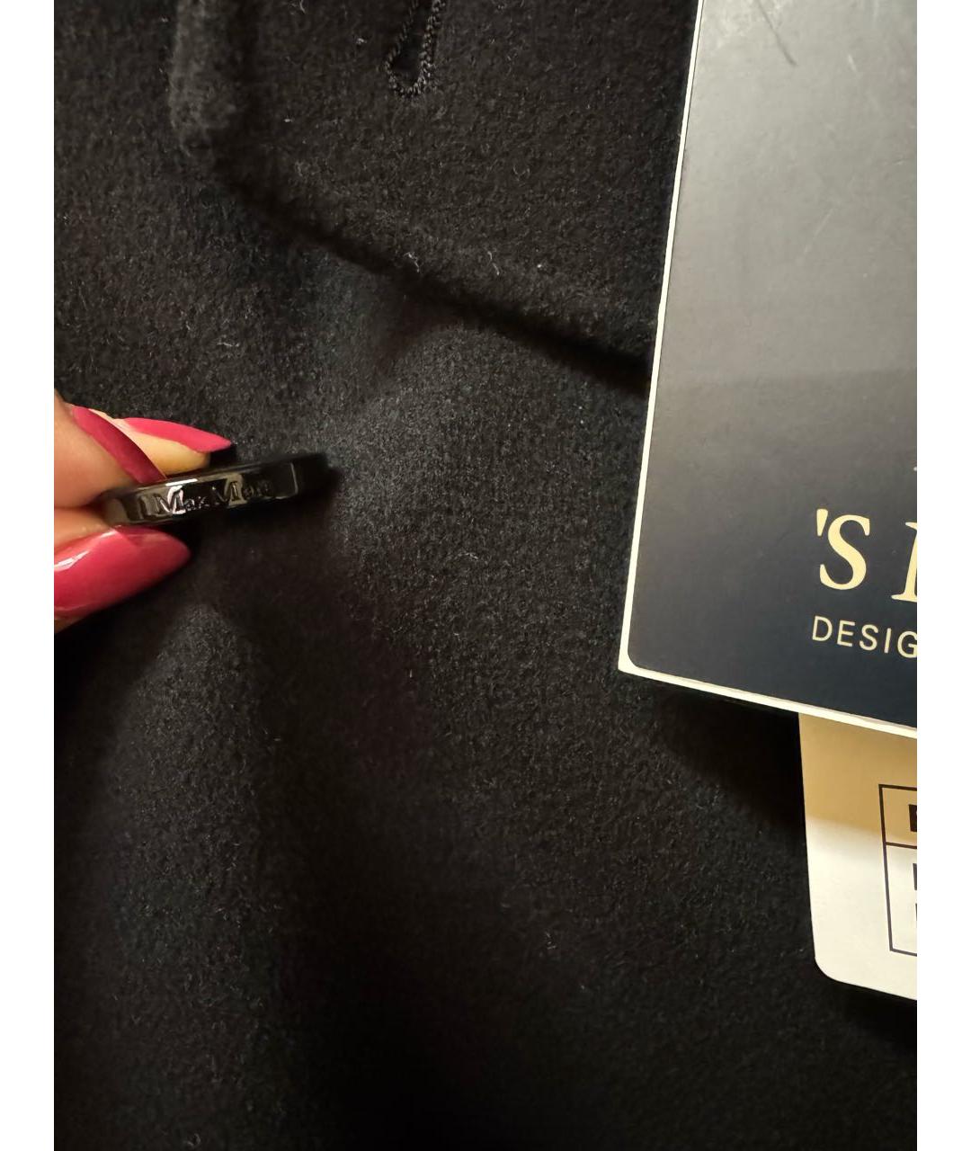 'S MAX MARA Черное шерстяное пальто, фото 5