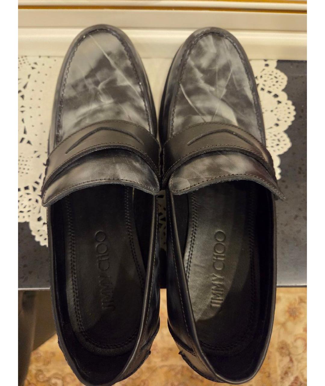 JIMMY CHOO Черные кожаные лоферы, фото 3