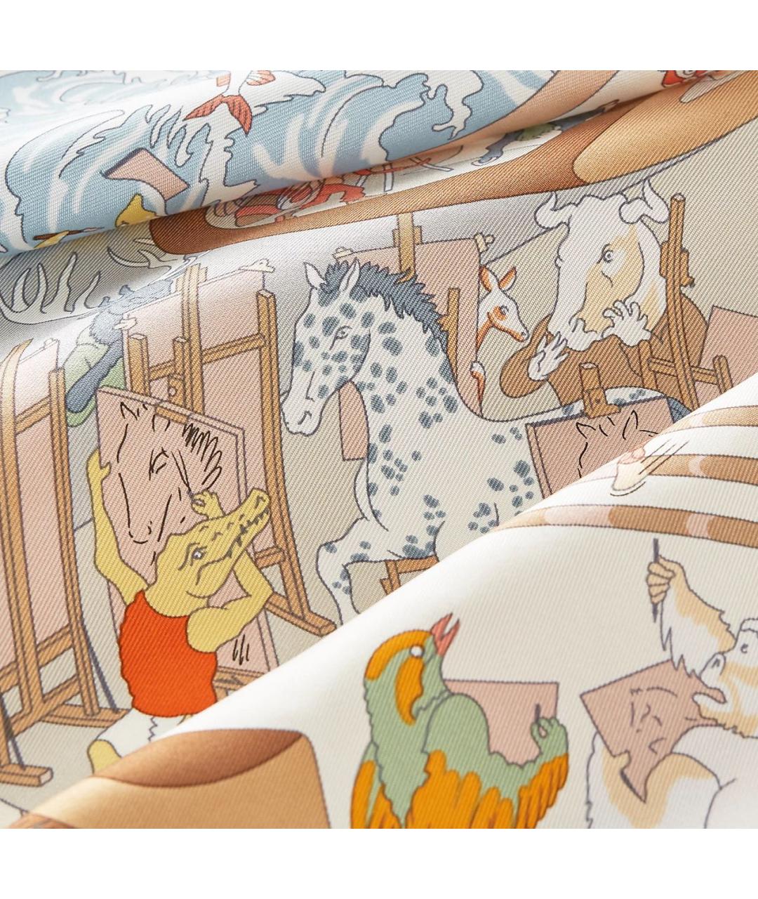 HERMES Мульти шелковый платок, фото 2