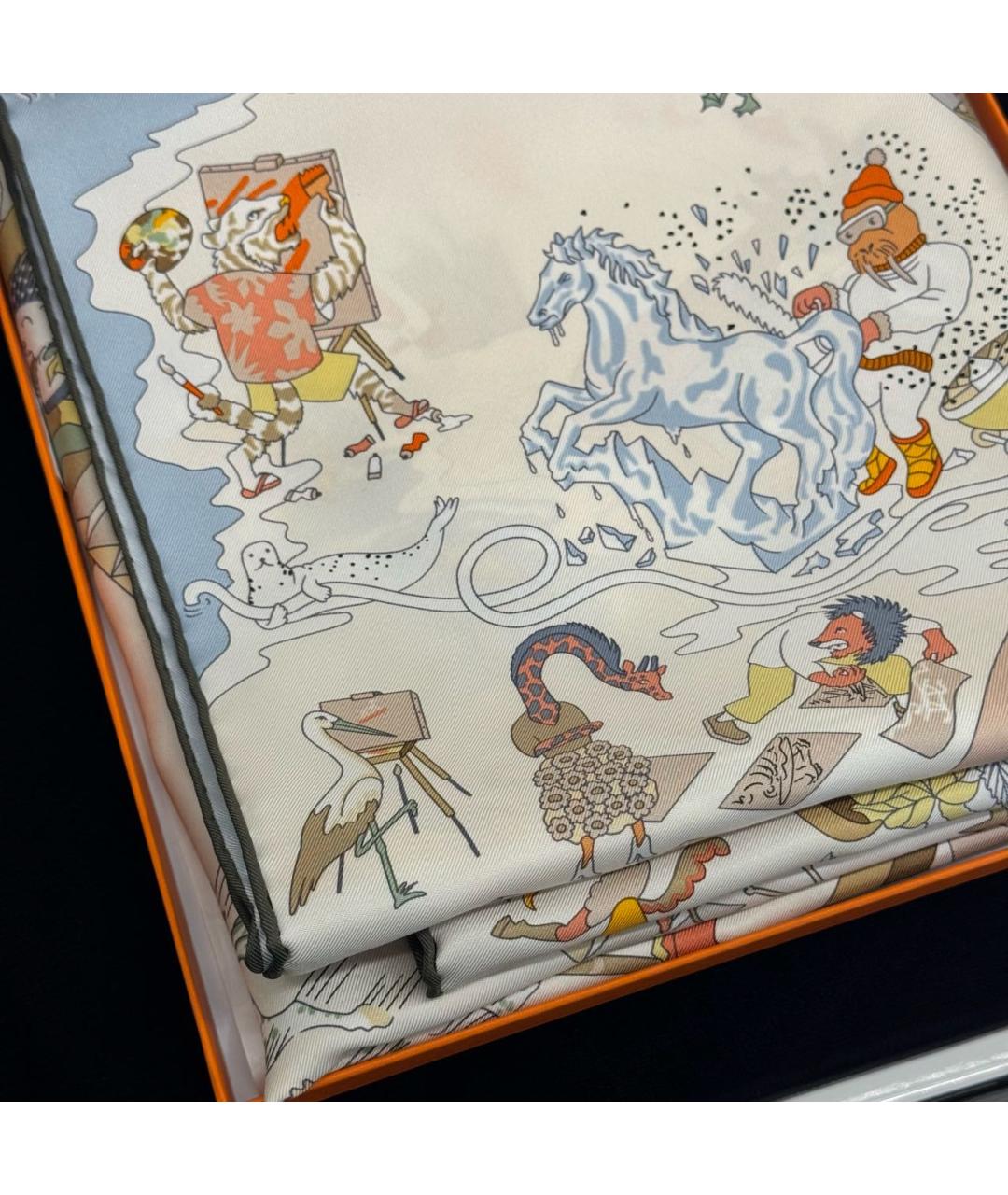 HERMES Мульти шелковый платок, фото 4