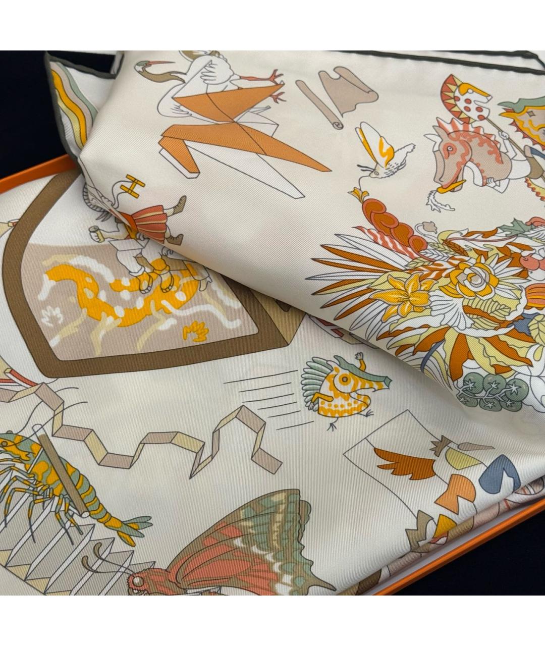 HERMES Мульти шелковый платок, фото 5