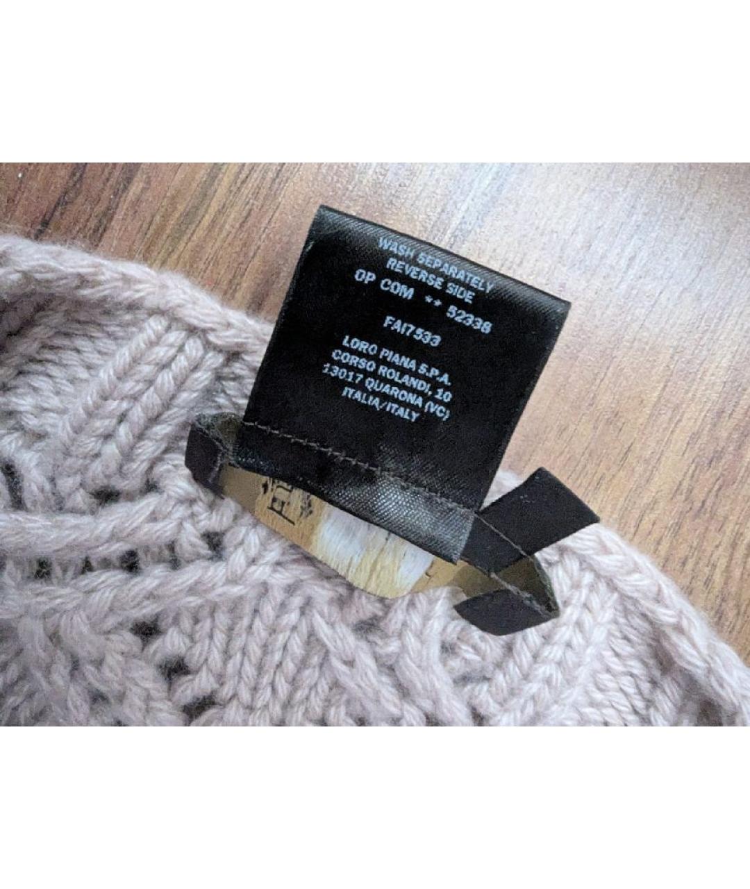 LORO PIANA Бежевый кашемировый джемпер / свитер, фото 6